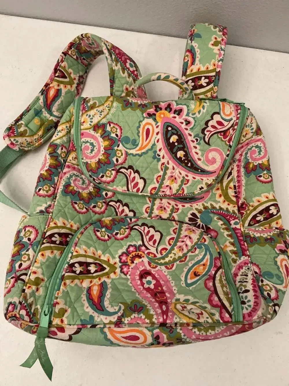 Vera Bradley Provencal Quilted Paisley Pattern Small Backpack